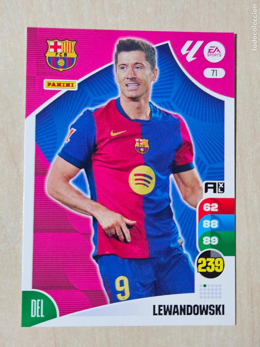 Football Stickers: FICHA N&ordm; 71 LEWANDOWSKI - ADRENALYN 24 25 - PANINI 2024 - 25 - CROMO - BARCELONA
