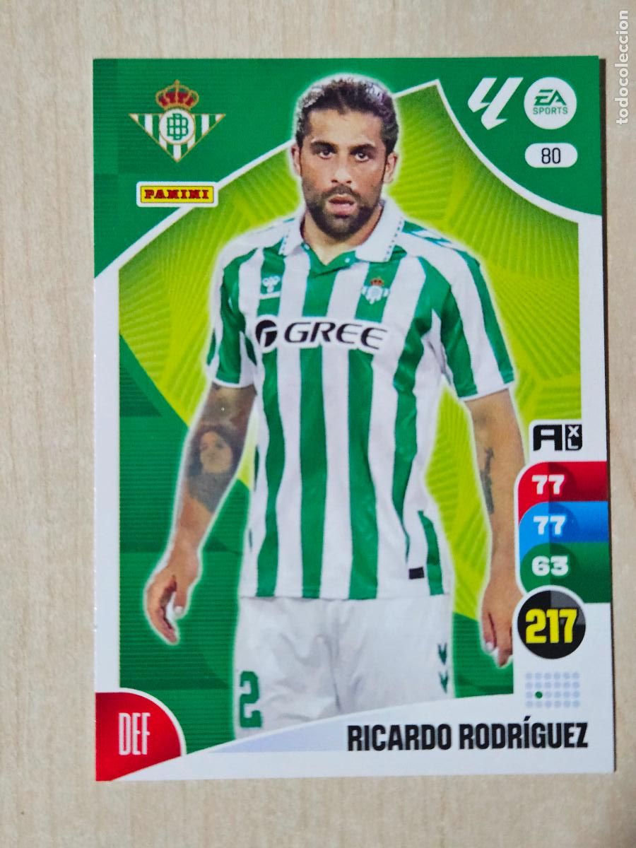 Cromos de F&uacute;tbol: FICHA N&ordm; 80 RICARDO RODRIGUEZ - ADRENALYN 24 25 - PANINI 2024 - 25 - CROMO - REAL BETIS