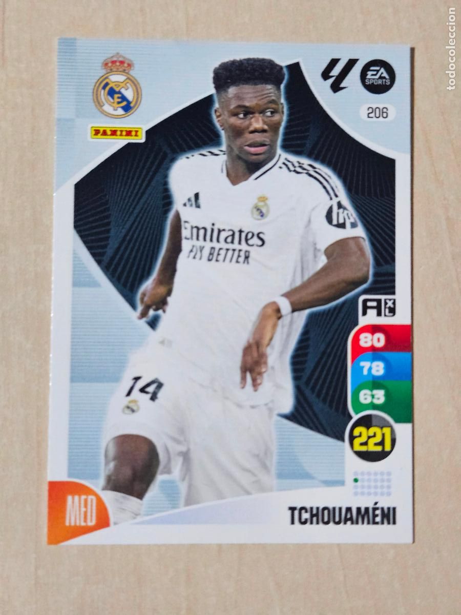Fu&szlig;ball-Sticker: FICHA N&ordm; 206 TCHOUAMENI - ADRENALYN 24 25 - PANINI 2024 - 25 - CROMO - REAL MADRID