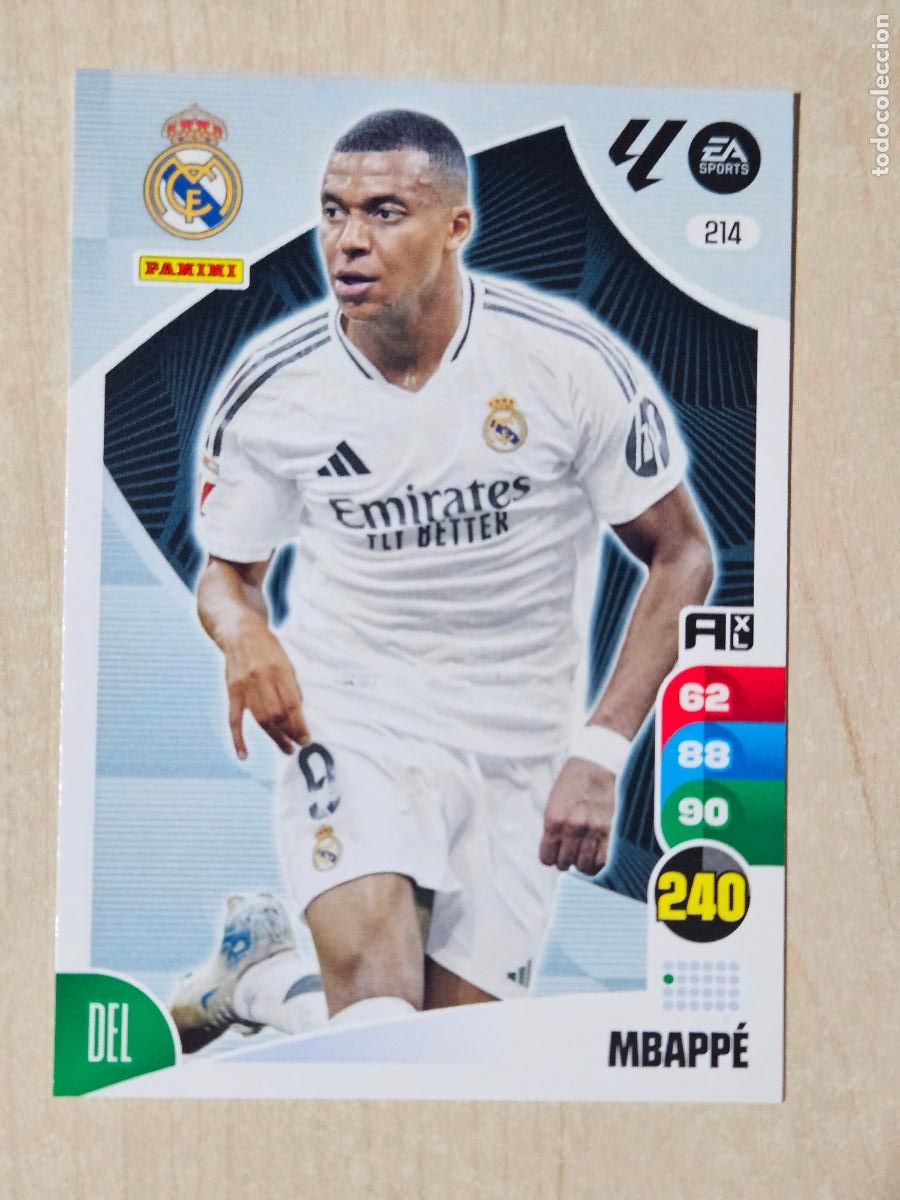 Cromos de F&uacute;tbol: FICHA N&ordm; 214 MBAPPE - ADRENALYN 24 25 - PANINI 2024 - 25 - CROMO - REAL MADRID