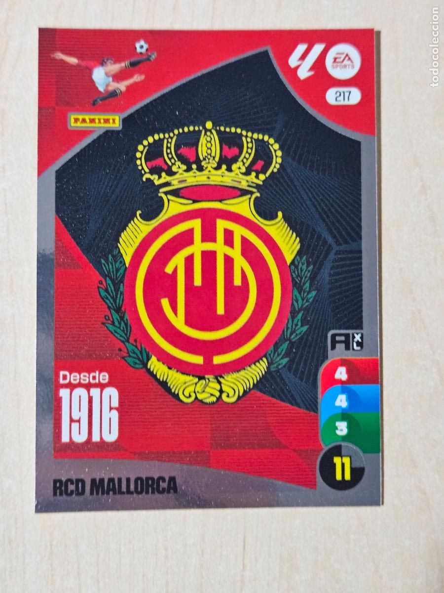 Cromos de F&uacute;tbol: FICHA N&ordm; 217 ESCUDO - ADRENALYN 24 25 - PANINI 2024 - 25 - CROMO - MALLORCA