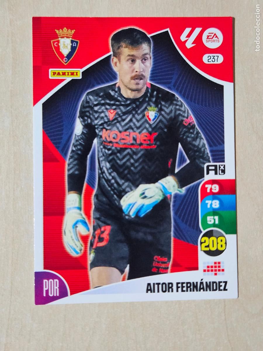 Cromos de F&uacute;tbol: FICHA N&ordm; 237 AITOR FERNANDEZ - ADRENALYN 24 25 - PANINI 2024 - 25 - CROMO - OSASUNA