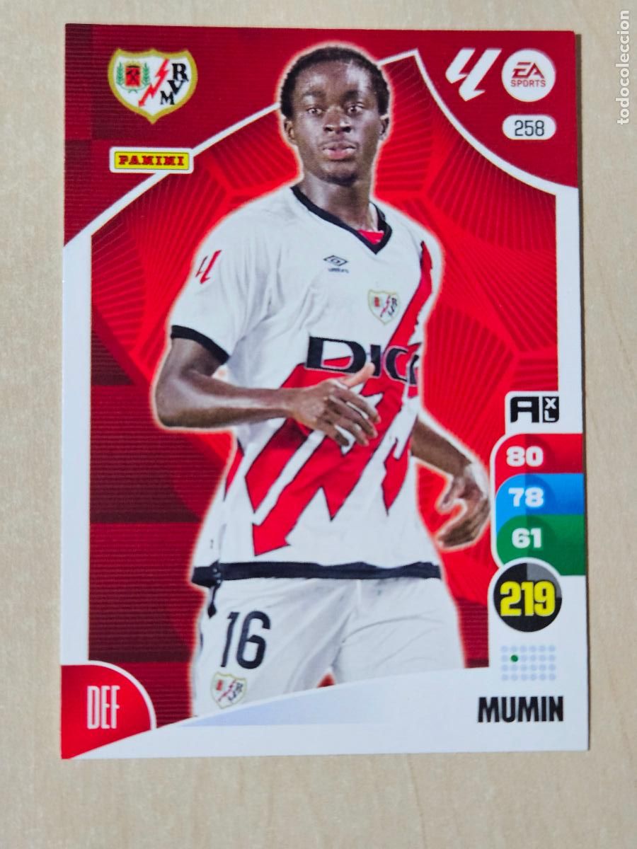 Cromos de F&uacute;tbol: FICHA N&ordm; 258 MUMIN - ADRENALYN 24 25 - PANINI 2024 - 25 - CROMO - RAYO VALLECANO