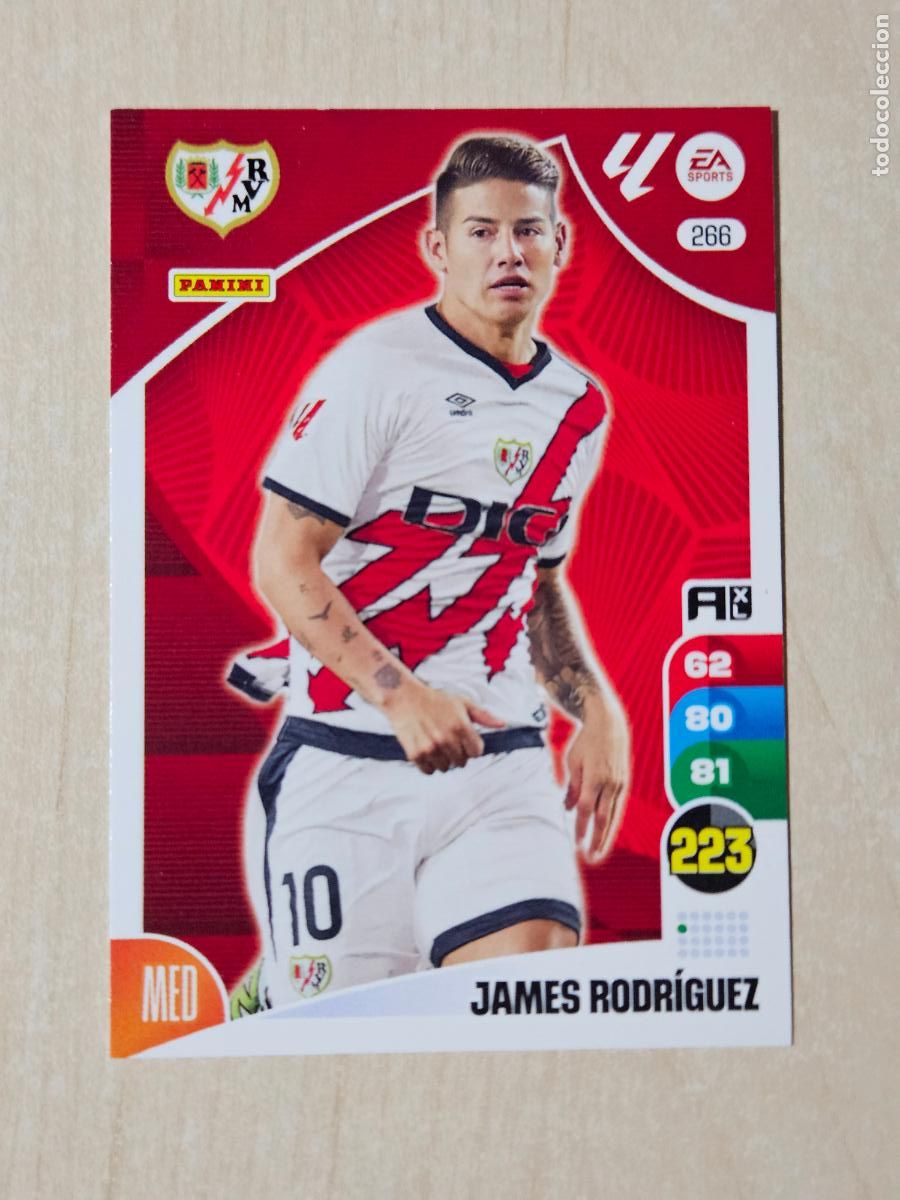 Cromos de F&uacute;tbol: FICHA N&ordm; 266 JAMES RODRIGUEZ - ADRENALYN 24 25 - PANINI 2024 - 25 - CROMO - RAYO VALLECANO