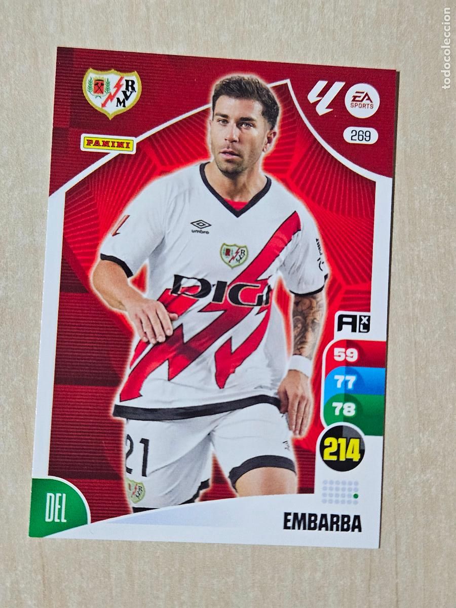 Cromos de F&uacute;tbol: FICHA N&ordm; 269 EMBARBA - ADRENALYN 24 25 - PANINI 2024 - 25 - CROMO - RAYO VALLECANO