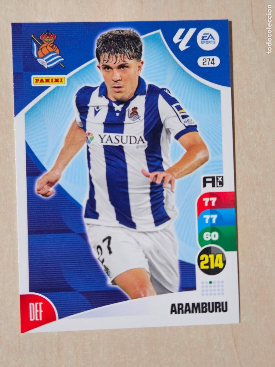 Cromos de F&uacute;tbol: FICHA N&ordm; 274 ARAMBURU - ADRENALYN 24 25 - PANINI 2024 - 25 - CROMO - REAL SOCIEDAD