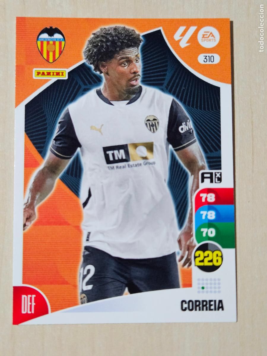Figurine di Calcio: FICHA N&ordm; 310 CORREIA - ADRENALYN 24 25 - PANINI 2024 - 25 - CROMO -VALENCIA