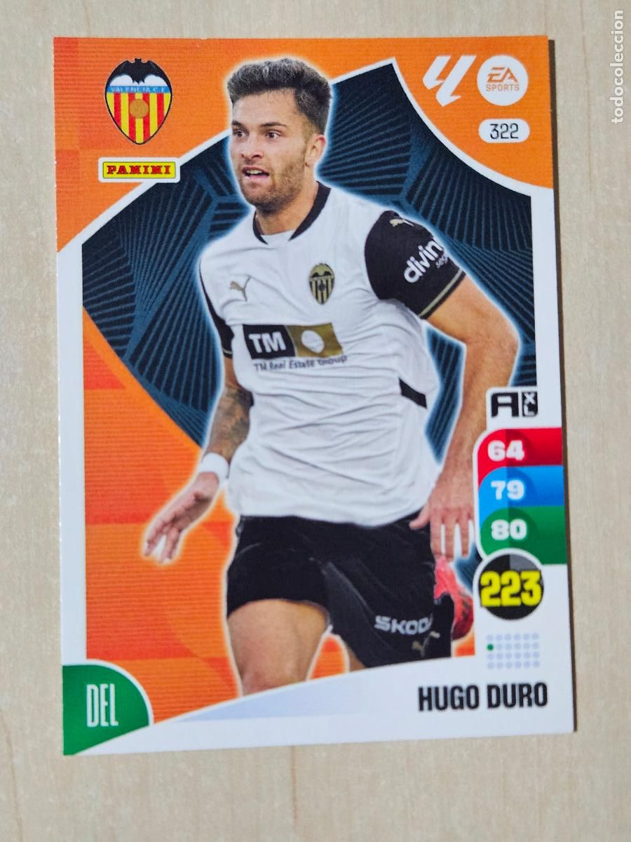 Figurine di Calcio: FICHA N&ordm; 322 HUGO DURO - ADRENALYN 24 25 - PANINI 2024 - 25 - CROMO -VALENCIA