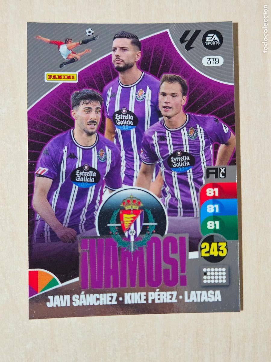 Cromos de F&uacute;tbol: FICHA N&ordm; 379 REAL VALLADOLID - ADRENALYN 24 25 - PANINI 2024 - 25 - CROMO - VAMOS