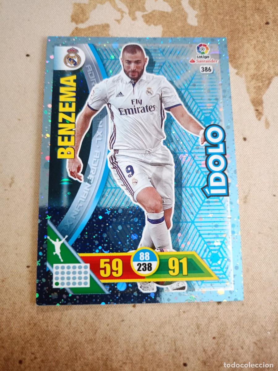 Cromos de F&uacute;tbol: &Iacute;dolo 386 BENZEMA Adrenalyn 2016-17