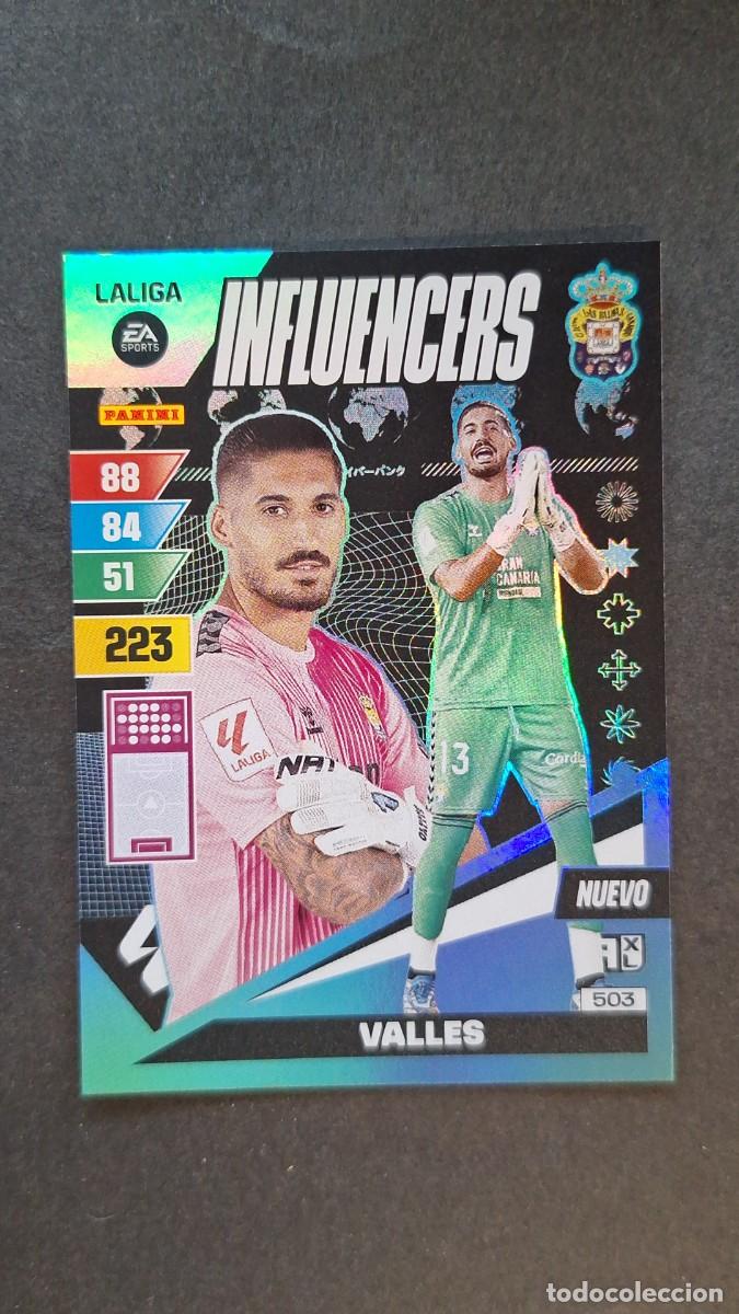 Cromos de F&uacute;tbol: L1 VALLES U. D. LAS PALMAS 503 NUEVO INFLUENCERS ADRENALYN XL LIGA 2023/2024 23 24 PANINI