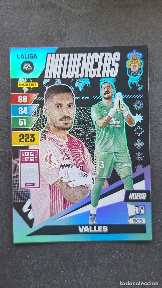 Cromos de F&uacute;tbol: L1 VALLES U. D. LAS PALMAS 503 NUEVO INFLUENCERS ADRENALYN XL LIGA 2023/2024 23 24 PANINI