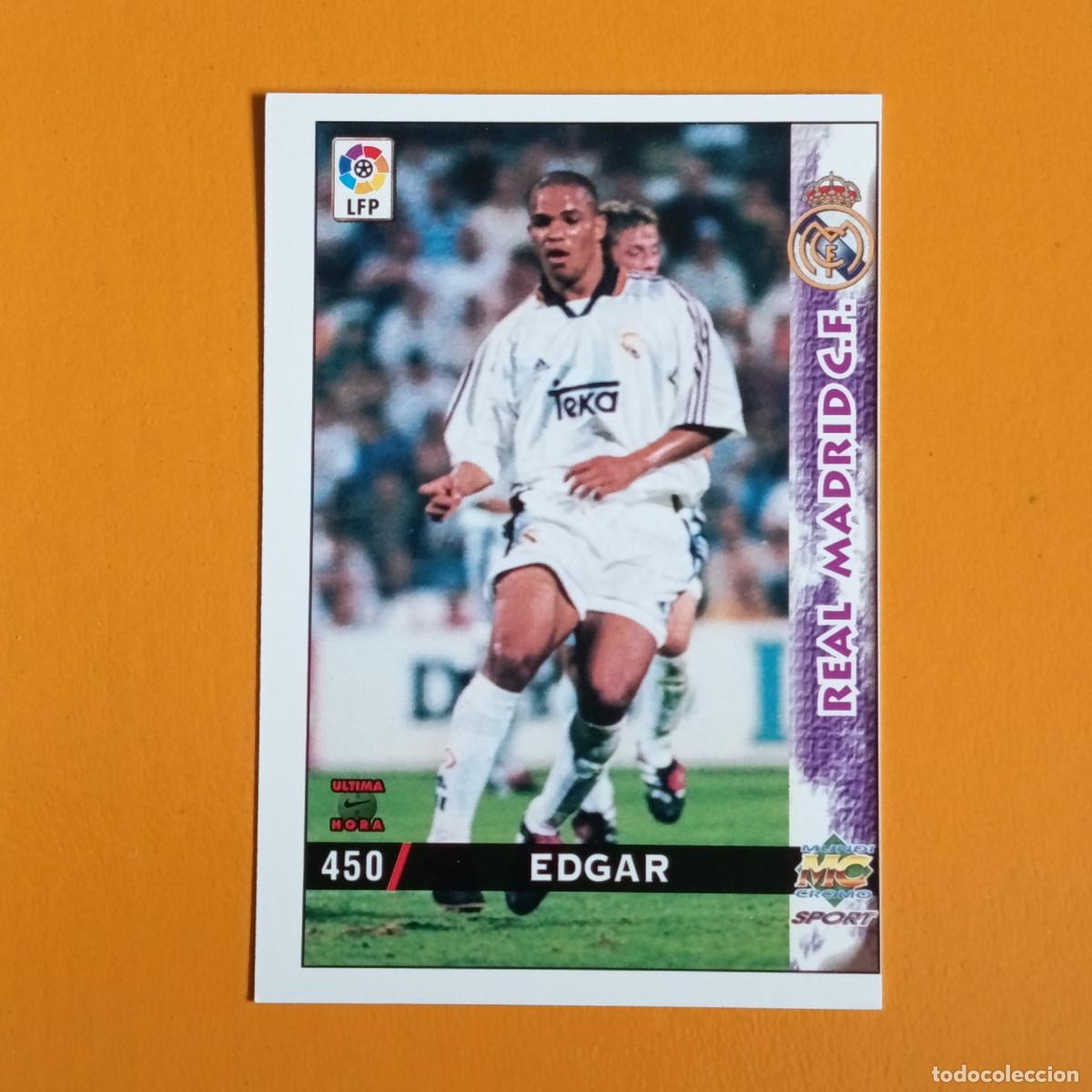 Cromos de F&uacute;tbol: 450 EDGAR. &Uacute;LTIMA HORA. REAL MADRID. LAS FICHAS DE LA LIGA 98-99. MUNDICROMO