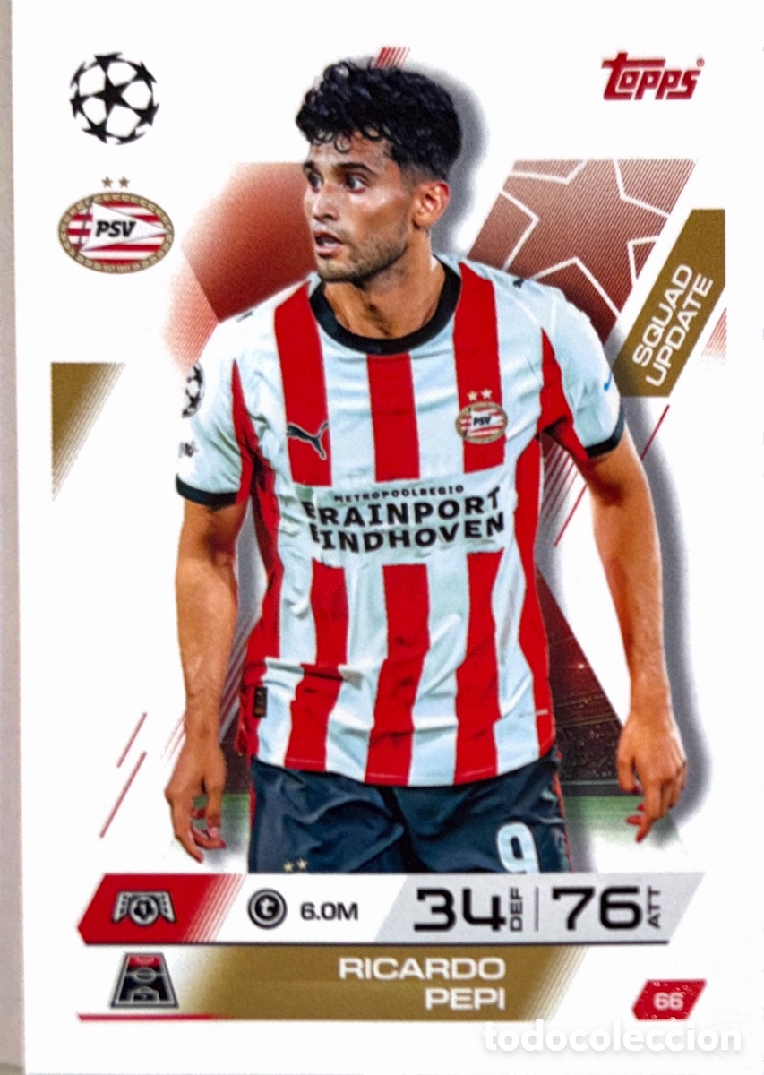 Cartes &agrave; collectionner de Football: 66. Ricardo Pepi - PSV Eindhoven - (MATCH ATTAX EXTRA CHAMPIONS LEAGUE 2025/26) TOPPS