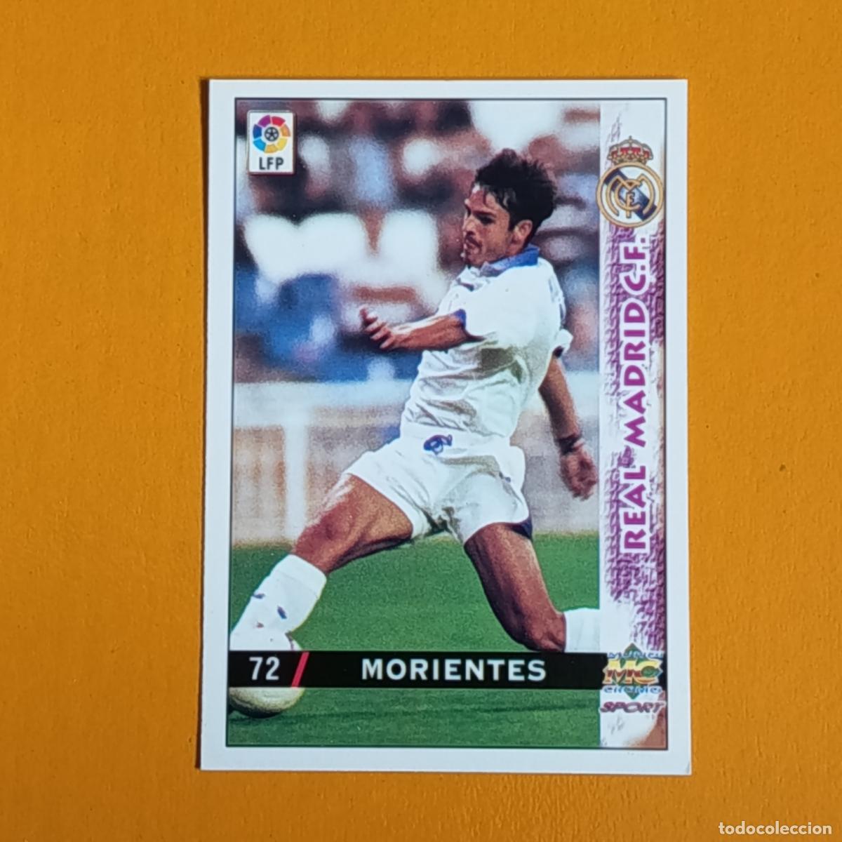 Cromos de F&uacute;tbol: 72 MORIENTES. REAL MADRID. LAS FICHAS DE LA LIGA 98-99. MUNDICROMO