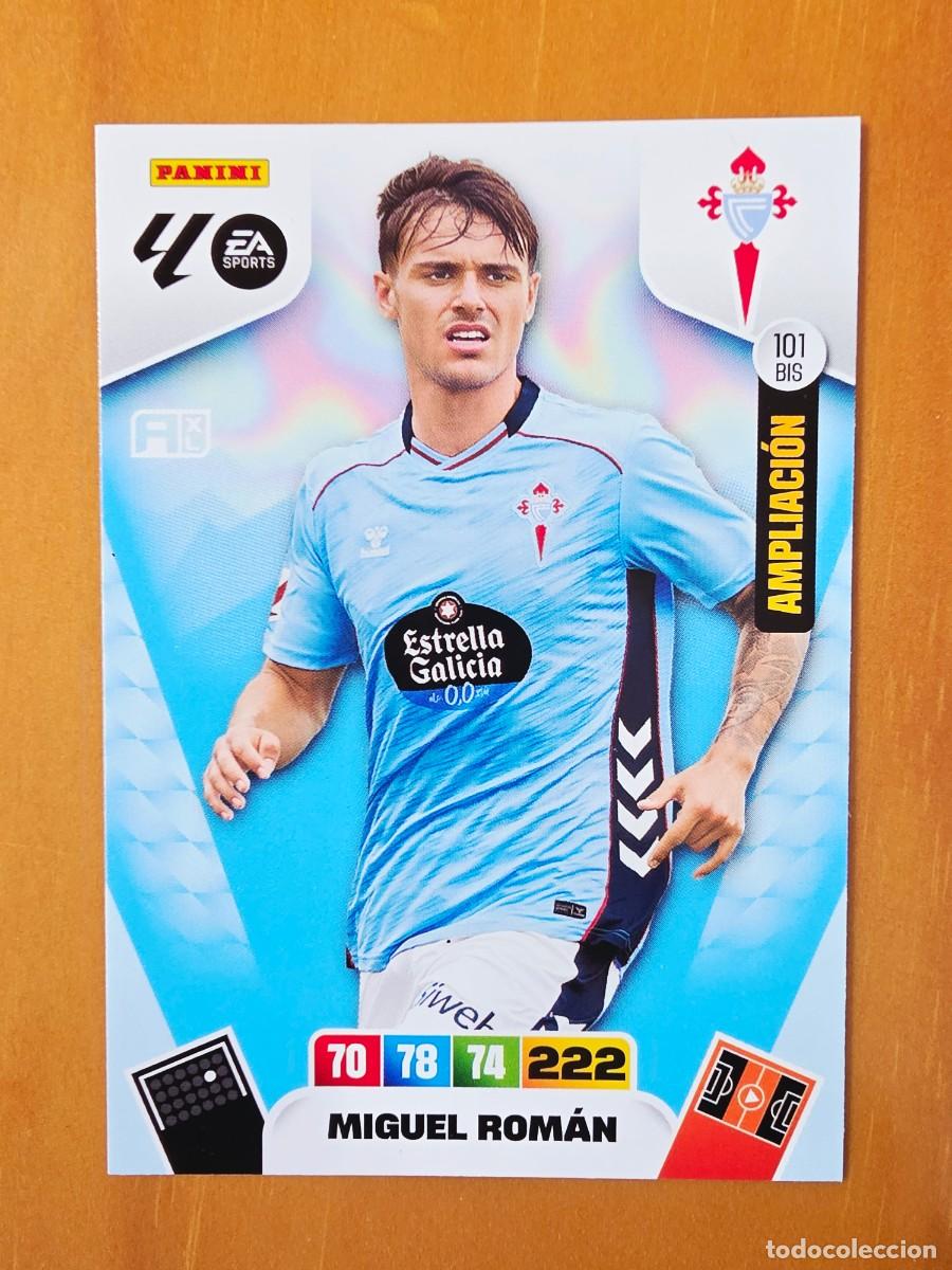Cromos de F&uacute;tbol: 101 BIS Miguel Rom&aacute;n, RC Celta de Vigo, Ampliaci&oacute;n, Panini Adrenalyn XL Liga 2025 2026 25 26
