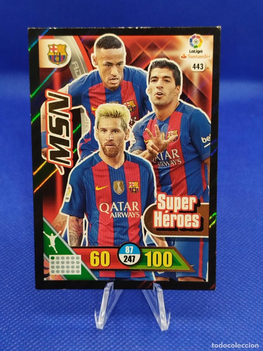 Cromos de F&uacute;tbol: #443 LIONEL MESSI FC BARCELONA 2016 2017 PANINI ADRENALYN XL &rdquo;MSN SUPER HEROES&rdquo;