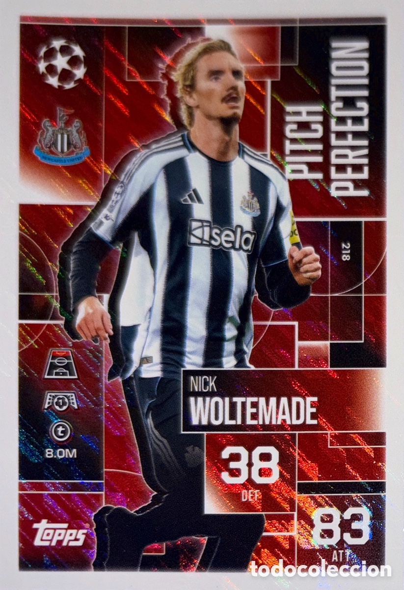 Football Stickers: 218. Nick Woltemade - Newcastle- (Pitch Perfection) MATCH ATTAX EXTRA CHAMPIONS LEAGUE 2025/26