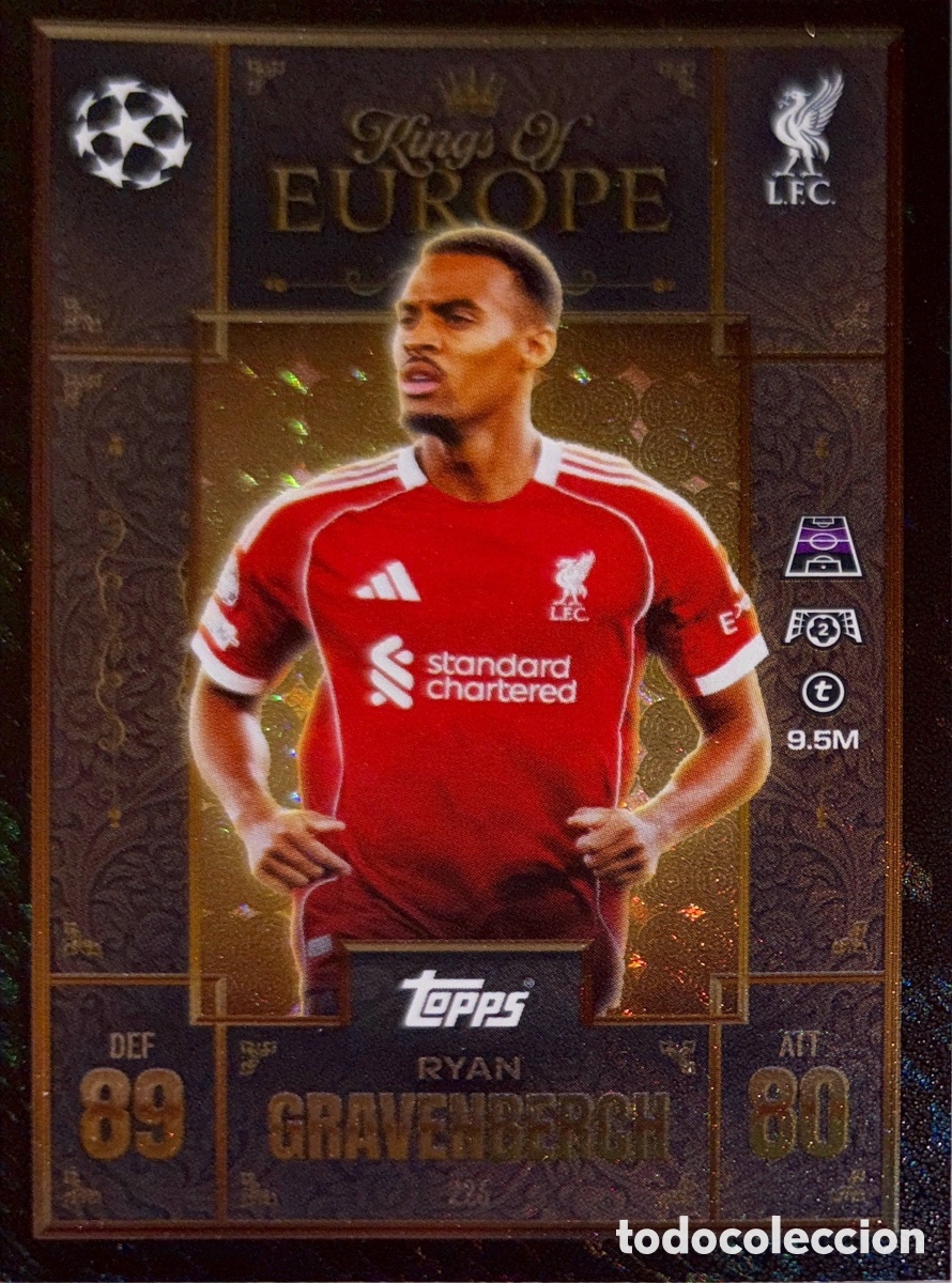 Football Stickers: 226. Ryan Gravenberch - Liverpool - (Kings of Europe) MATCH ATTAX EXTRA CHAMPIONS LEAGUE 2025/26