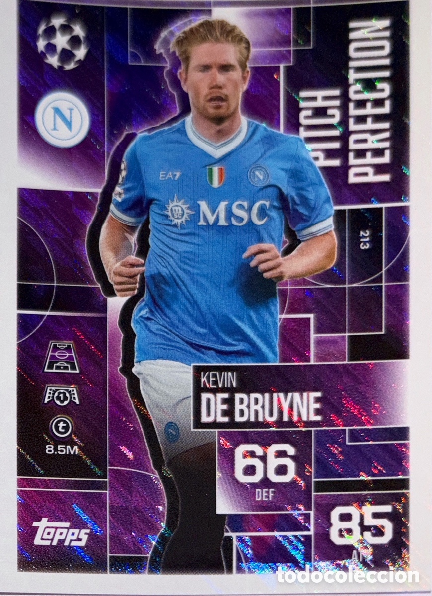 Football Stickers: 213. Kevin De Bruyne - Napoles- (Pitch Perfection) MATCH ATTAX EXTRA CHAMPIONS LEAGUE 2025/26