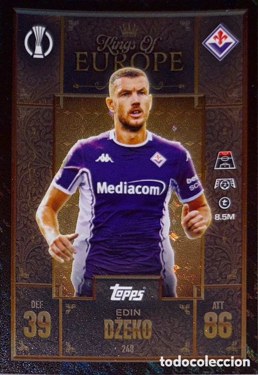 Football Stickers: 248. Edin Džeko - Fiorentina- (Kings of Europe) MATCH ATTAX EXTRA CHAMPIONS LEAGUE 2025/26