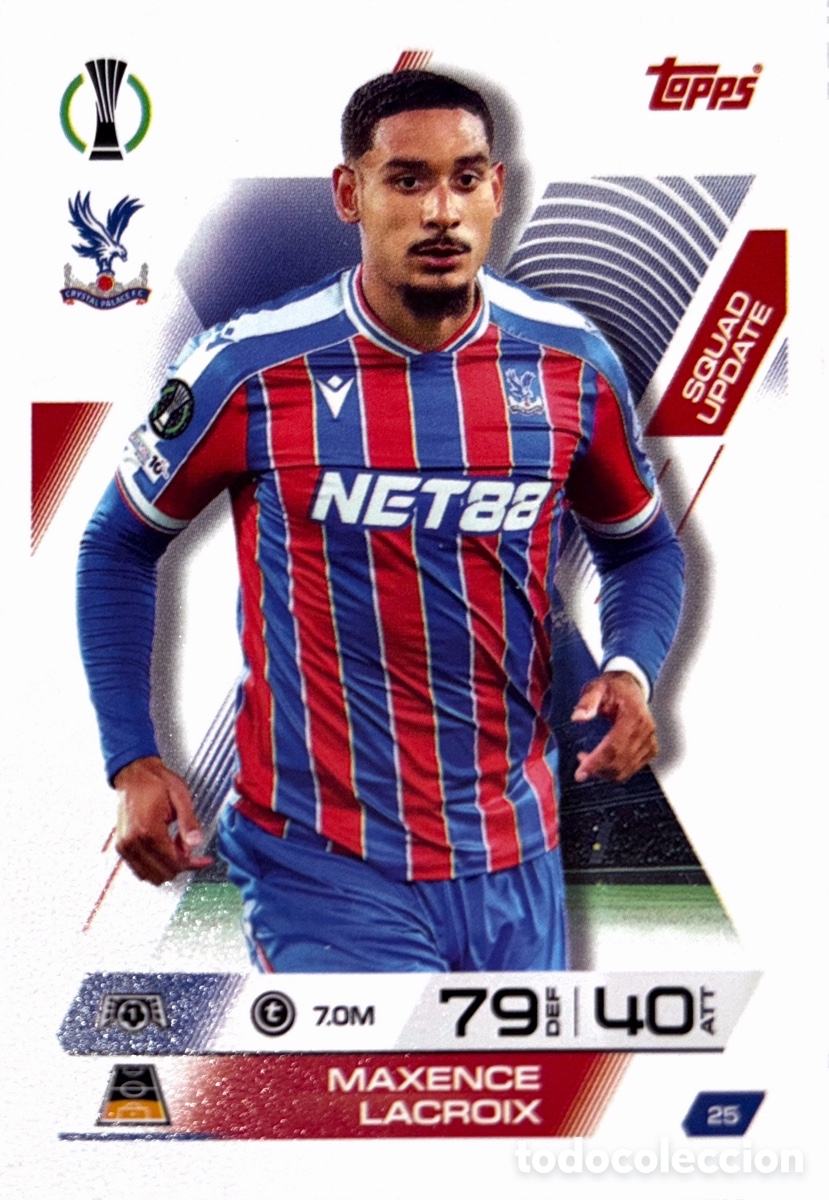 Football Stickers: 25. Maxence Lacroix - Crystal Palace -(MATCH ATTAX EXTRA CHAMPIONS LEAGUE 2025/26) TOPPS