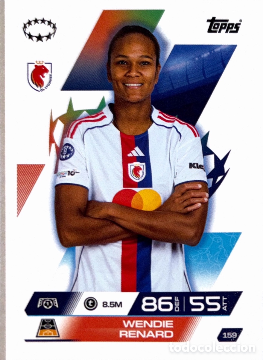 Football Stickers: 159. Wendie Renard - Olympique Lyon- (MATCH ATTAX EXTRA CHAMPIONS LEAGUE 2025/26) TOPPS