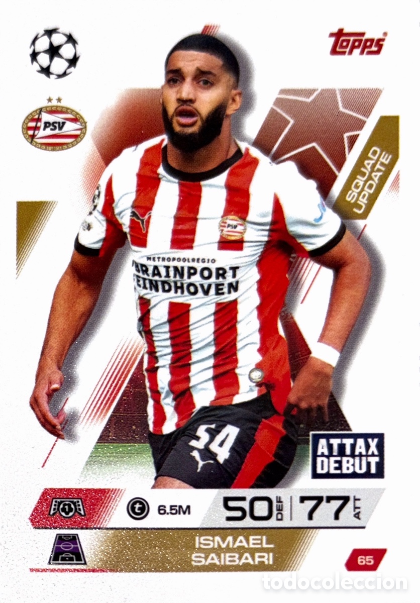 Football Stickers: 65. Ismael Saibari - PSV Eindhoven - (MATCH ATTAX EXTRA CHAMPIONS LEAGUE 2025/26) TOPPS