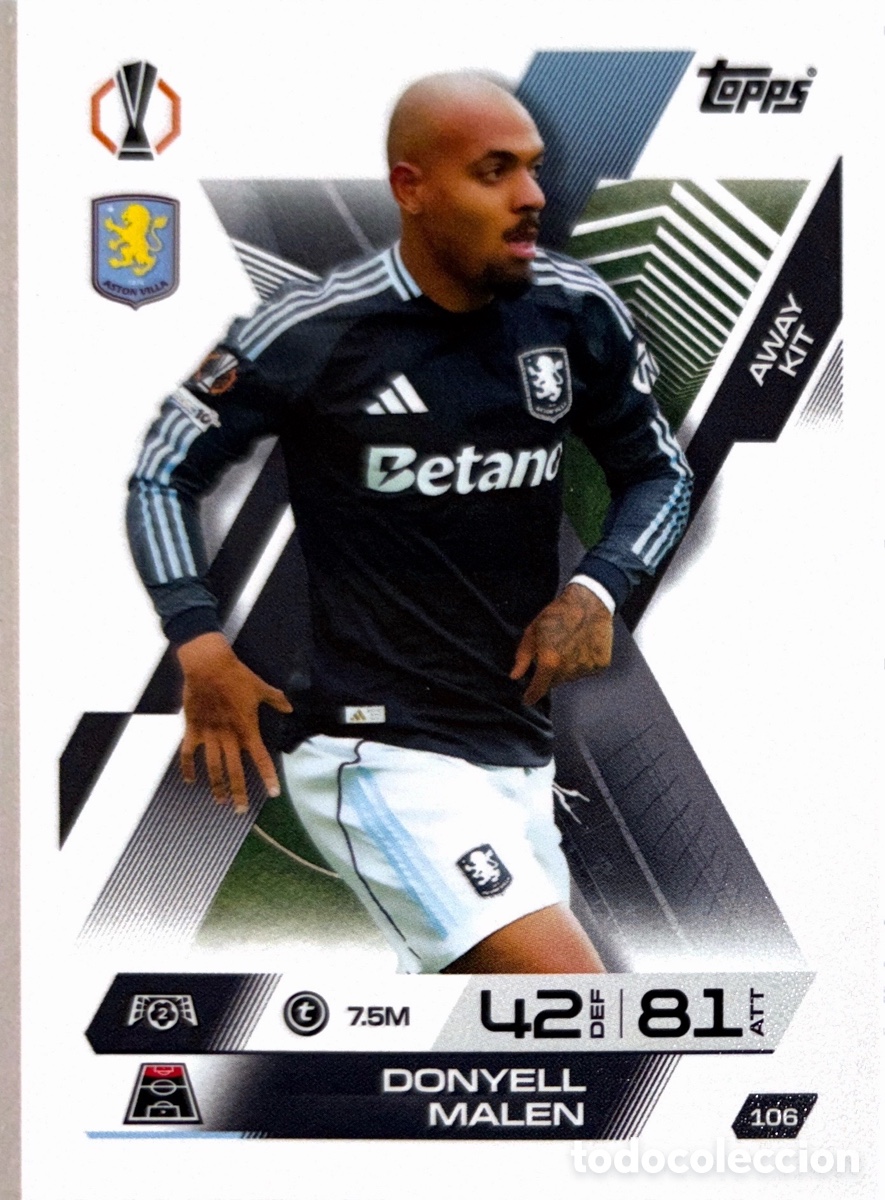 Cromos de Futebol: 106. Donyell Malan - Aston Villa - (MATCH ATTAX EXTRA CHAMPIONS LEAGUE 2025/26) TOPPS