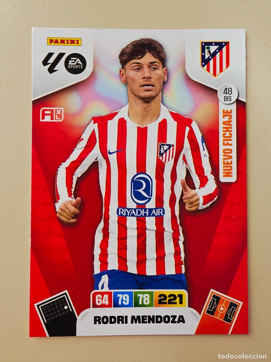 Cromos de F&uacute;tbol: 48 BIS Rodri Mendoza, Atl&eacute;tico de Madrid, Nuevo Fichaje, Panini Adrenalyn XL Liga 2025 2026 25 26