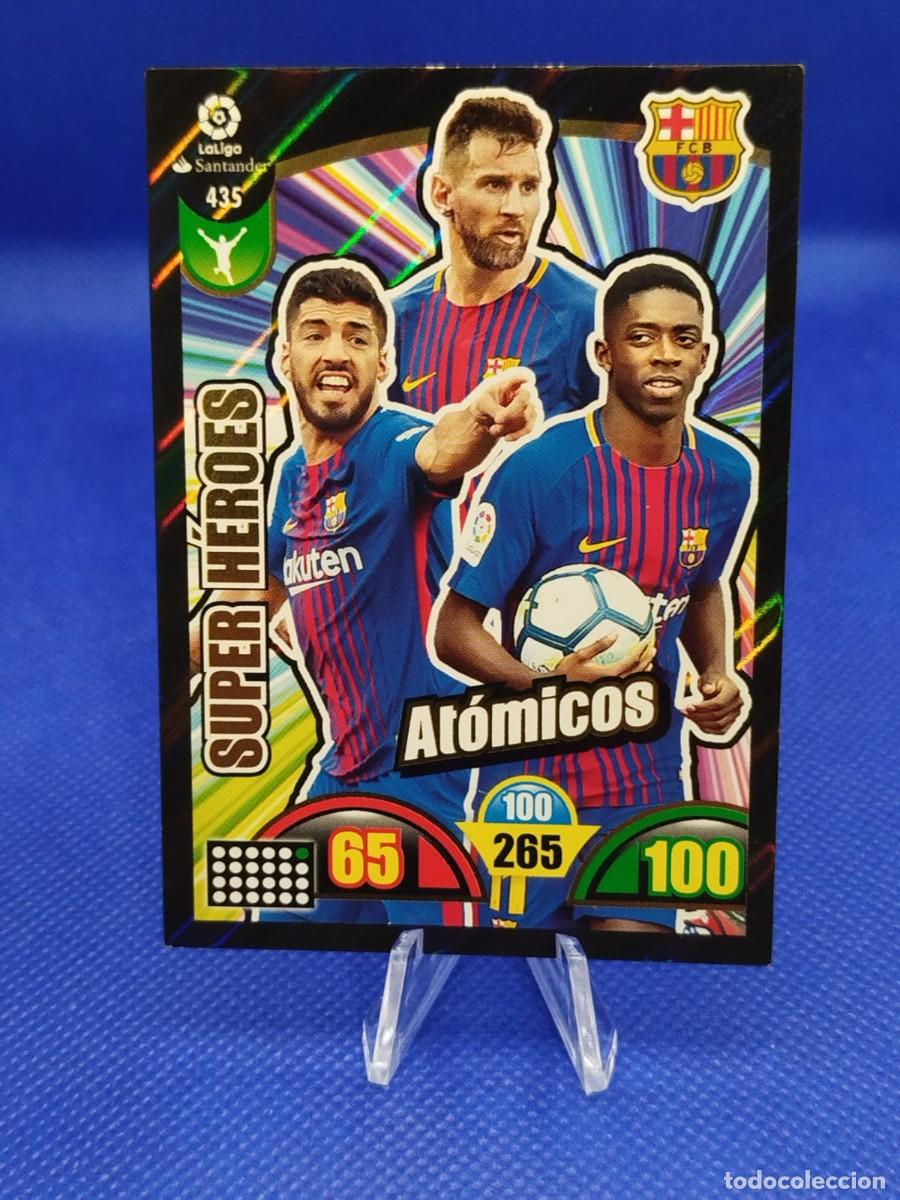 Football Stickers: #435 LIONEL MESSI FC BARCELONA 2017 2018 PANINI ADRENALYN XL &rdquo;SUPER HEROES&rdquo;