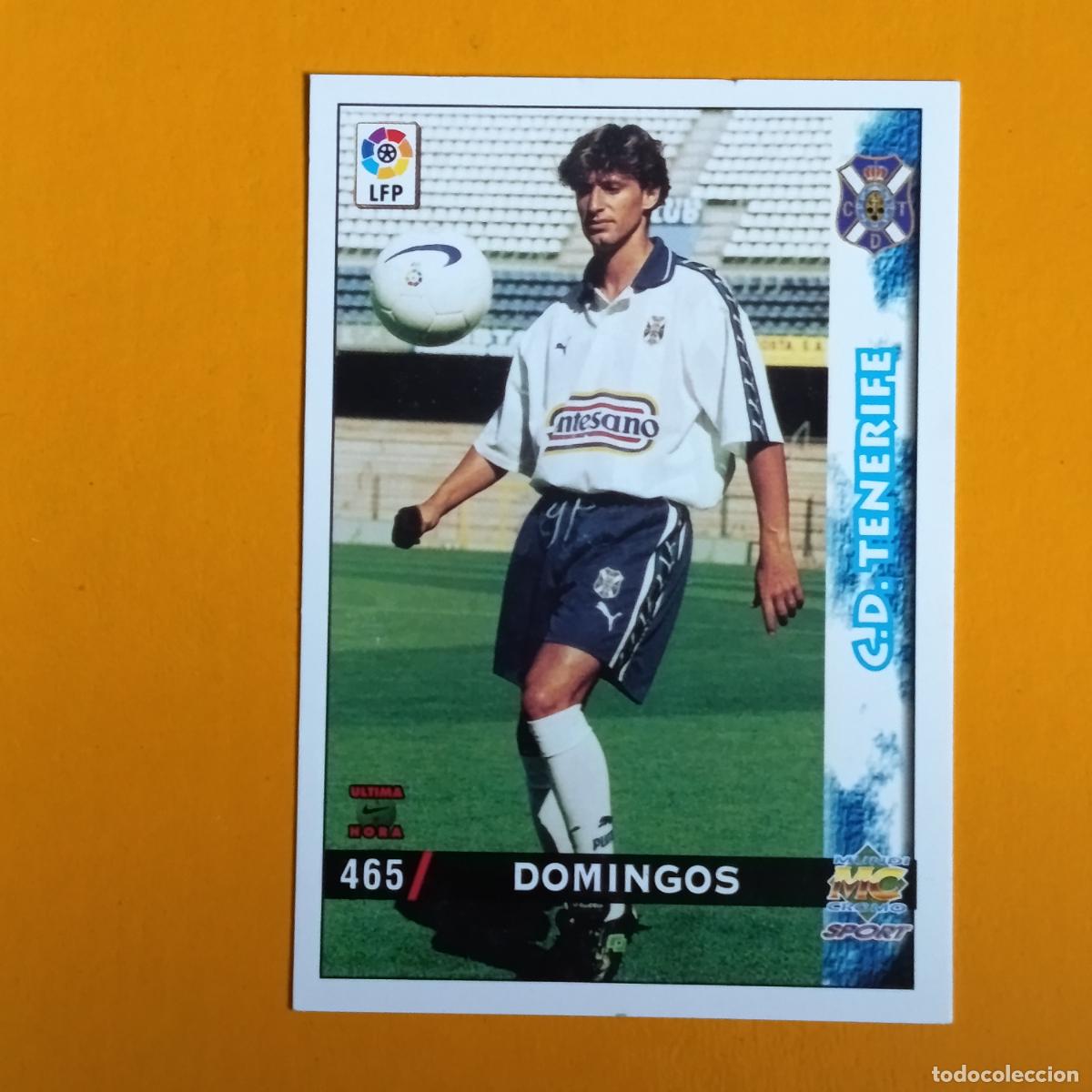 Football Stickers: 465 DOMINGOS. &Uacute;LTIMA HORA. C D TENERIFE. LAS FICHAS DE LA LIGA 98-99. MUNDICROMO