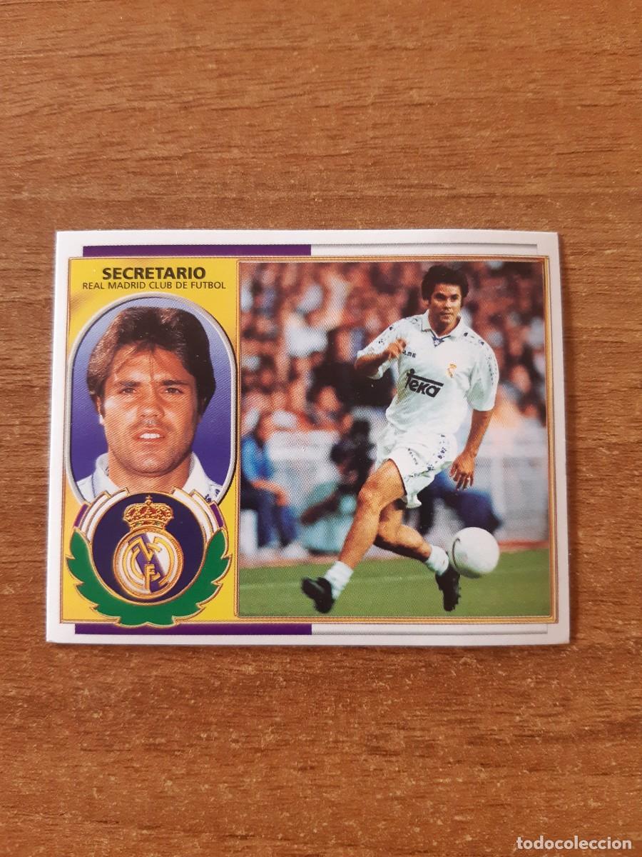 Football Stickers: FICHAJE 18 SECRETARIO REAL MADRID VERSI&Oacute;N LIGA 96-97 ESTE. NUNCA PEGADO, SIN PEGAR