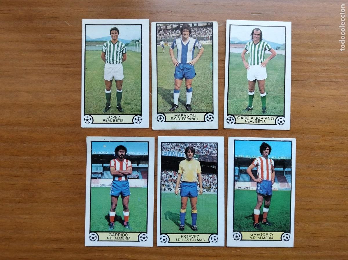 Cromos de F&uacute;tbol: Lote 6 cromos Mara&ntilde;&oacute;n Soriano Est&eacute;vez L&oacute;pez Garrido Gregorio &aacute;lbum liga este 79 80