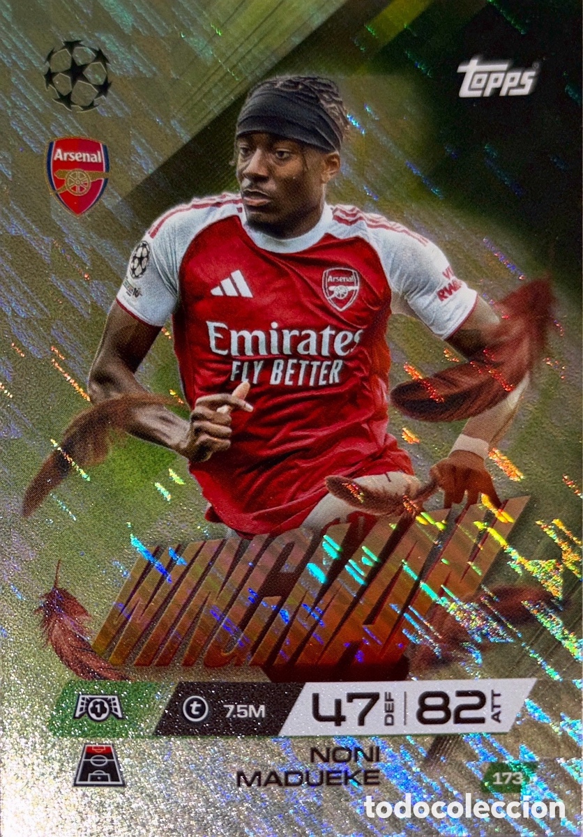 Cartes &agrave; collectionner de Football: 173. Noni Madueke - Arsenal - (Wingman) MATCH ATTAX EXTRA CHAMPIONS LEAGUE 2025/26(TOPPS)