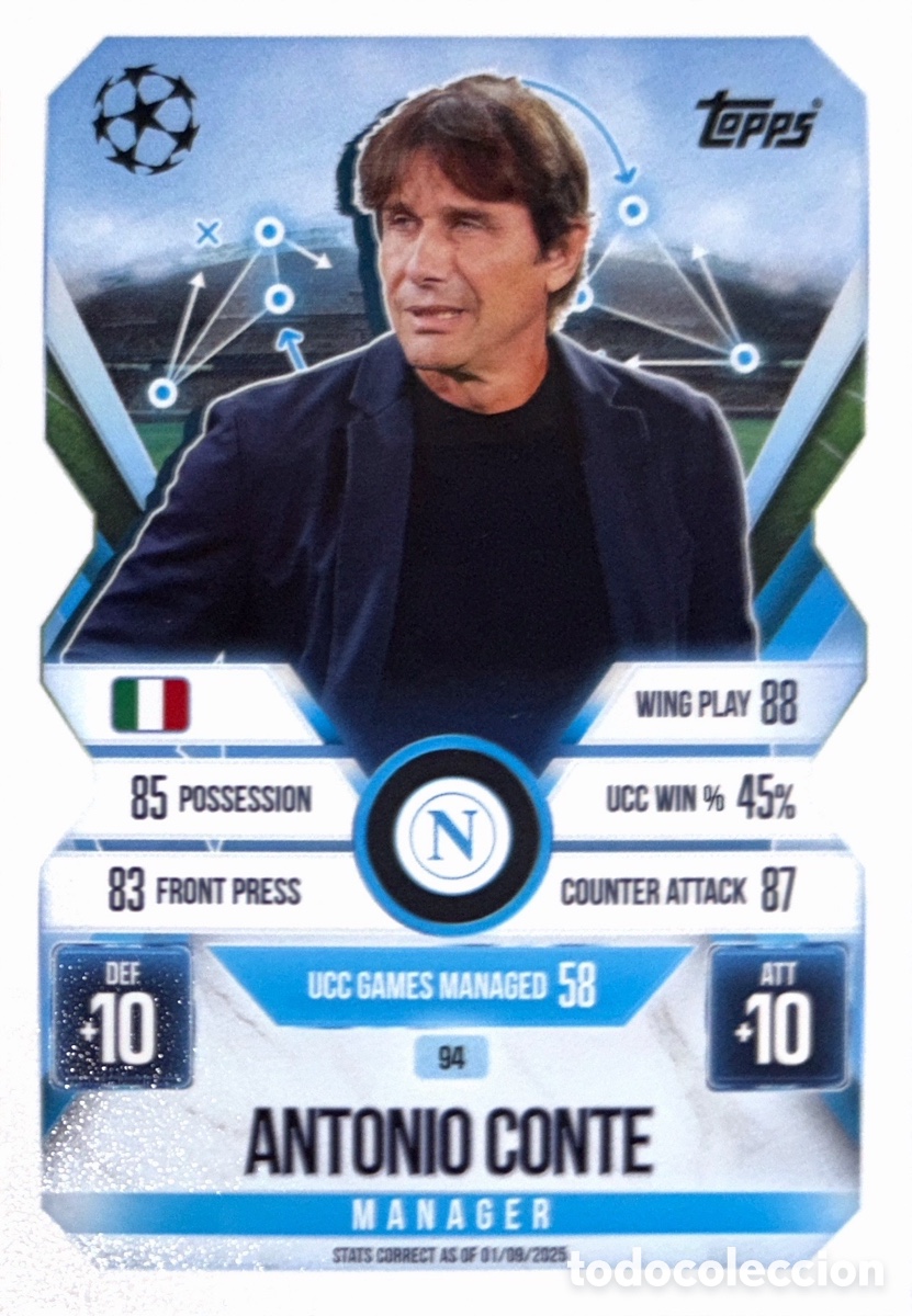 Cartes &agrave; collectionner de Football: 94. Antonio Conte -Napoles - (MATCH ATTAX EXTRA CHAMPIONS LEAGUE 2025/26) TOPPS
