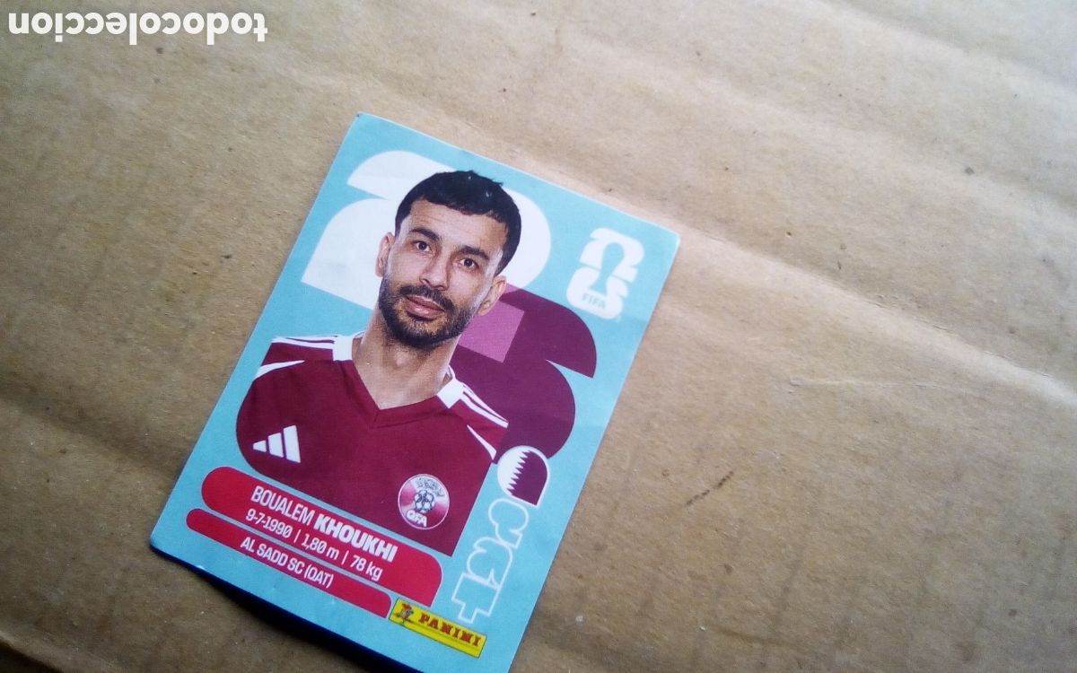 Cromos de F&uacute;tbol: Cromo Boualem Khoukhi. Qat 6. Panini Fifa World Cup 2026.