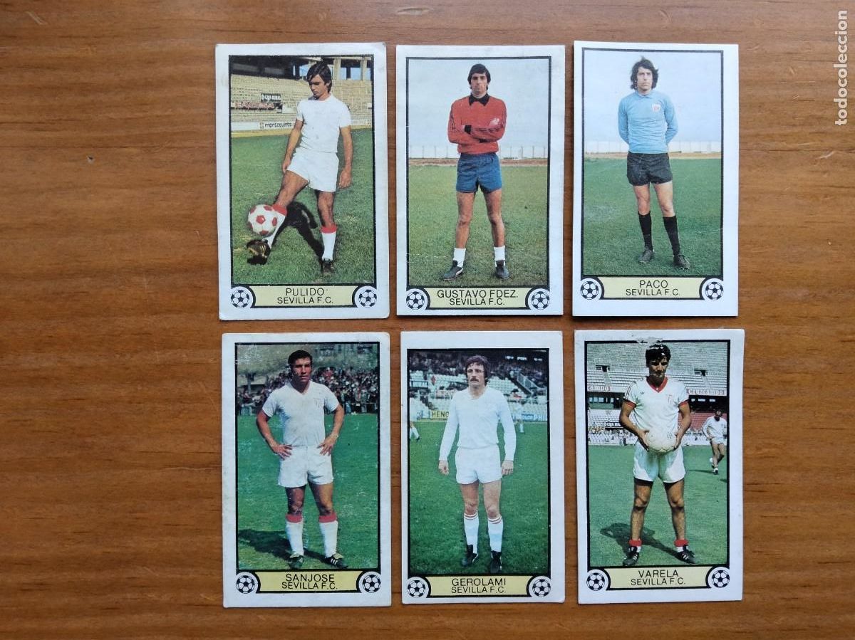 Cromos de F&uacute;tbol: Lote 6 cromos Sevilla &aacute;lbum liga este 79 80