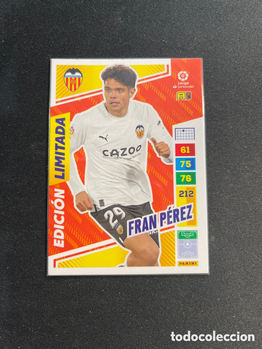 Cromos de F&uacute;tbol: Fran Perez Valencia Edici&oacute;n Limitada Last Moment Revista Jug&oacute;n Adrenalyn 2022 2023 22 23 Panini