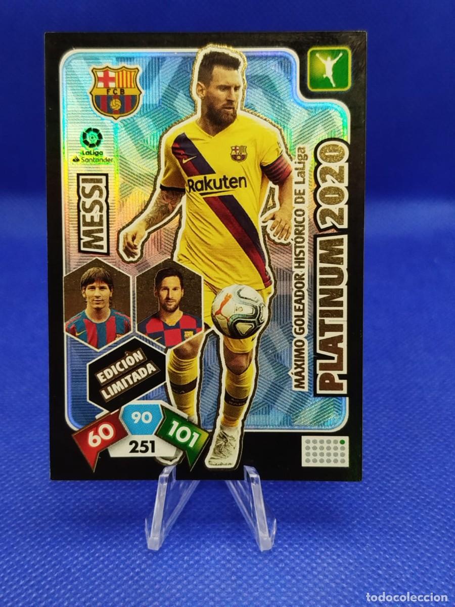 Cromos de F&uacute;tbol: LIONEL MESSI FC BARCELONA 2019 2020 PANINI ADRENALYN XL &rdquo;PLATINUM 10&rdquo; LIMITADA
