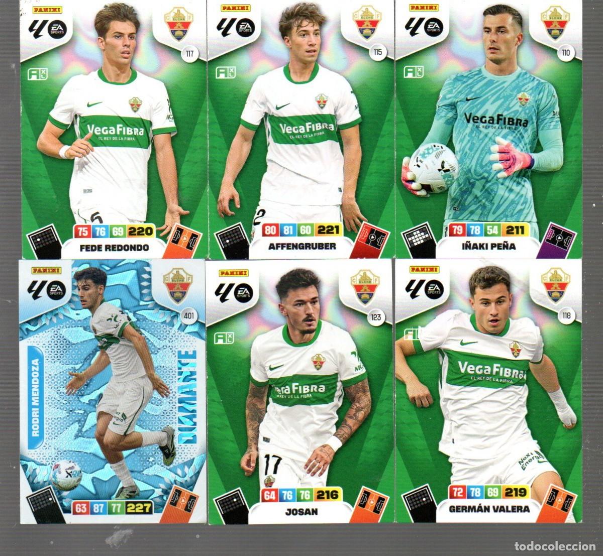 Cromos de F&uacute;tbol: TRES CROMO DE XL ADRENALYN Y PANINI DE LIGA 2025 / 26 DEL ELCHE