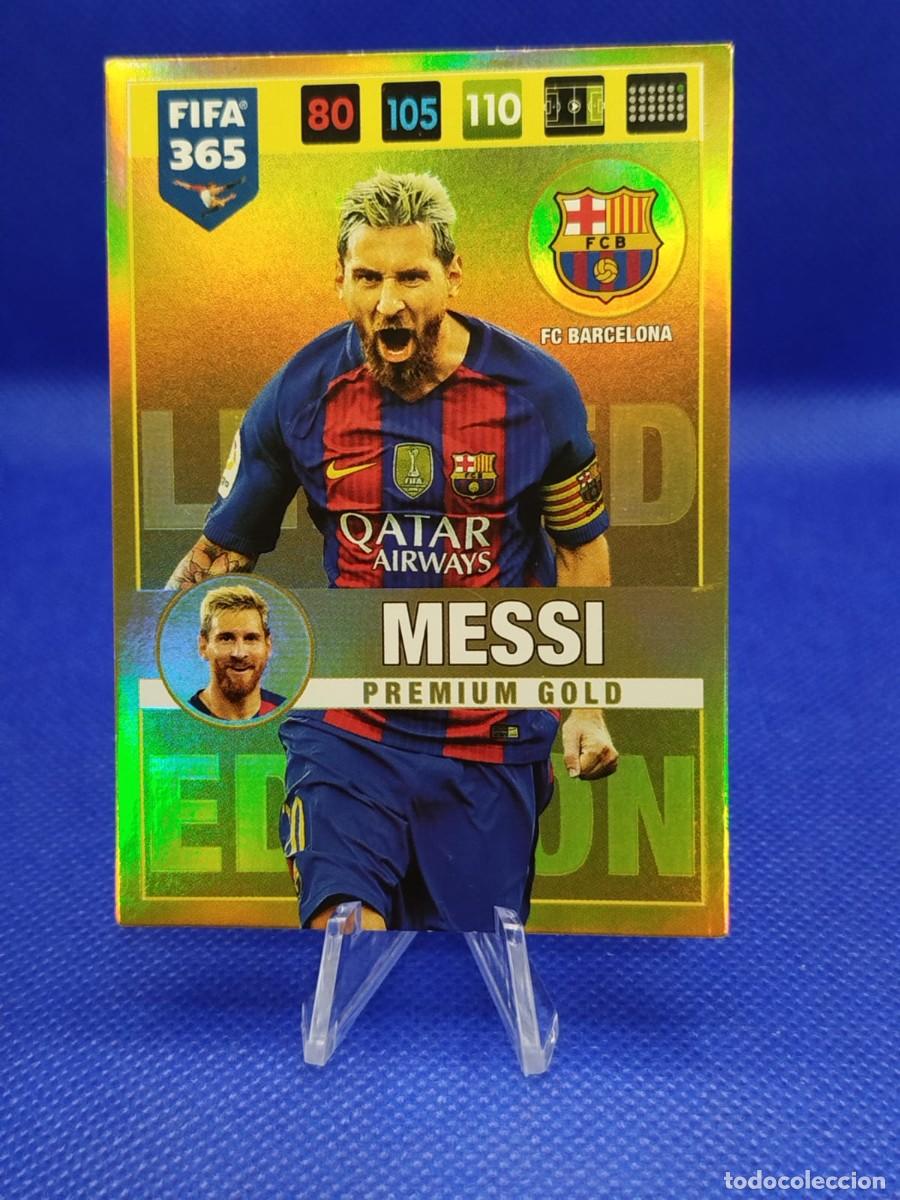 Cartes &agrave; collectionner de Football: LIONEL MESSI FC BARCELONA 2016 2017 PANINI FIFA 365 ADRENALYN XL &rdquo;PREMIUM GOLD&rdquo;
