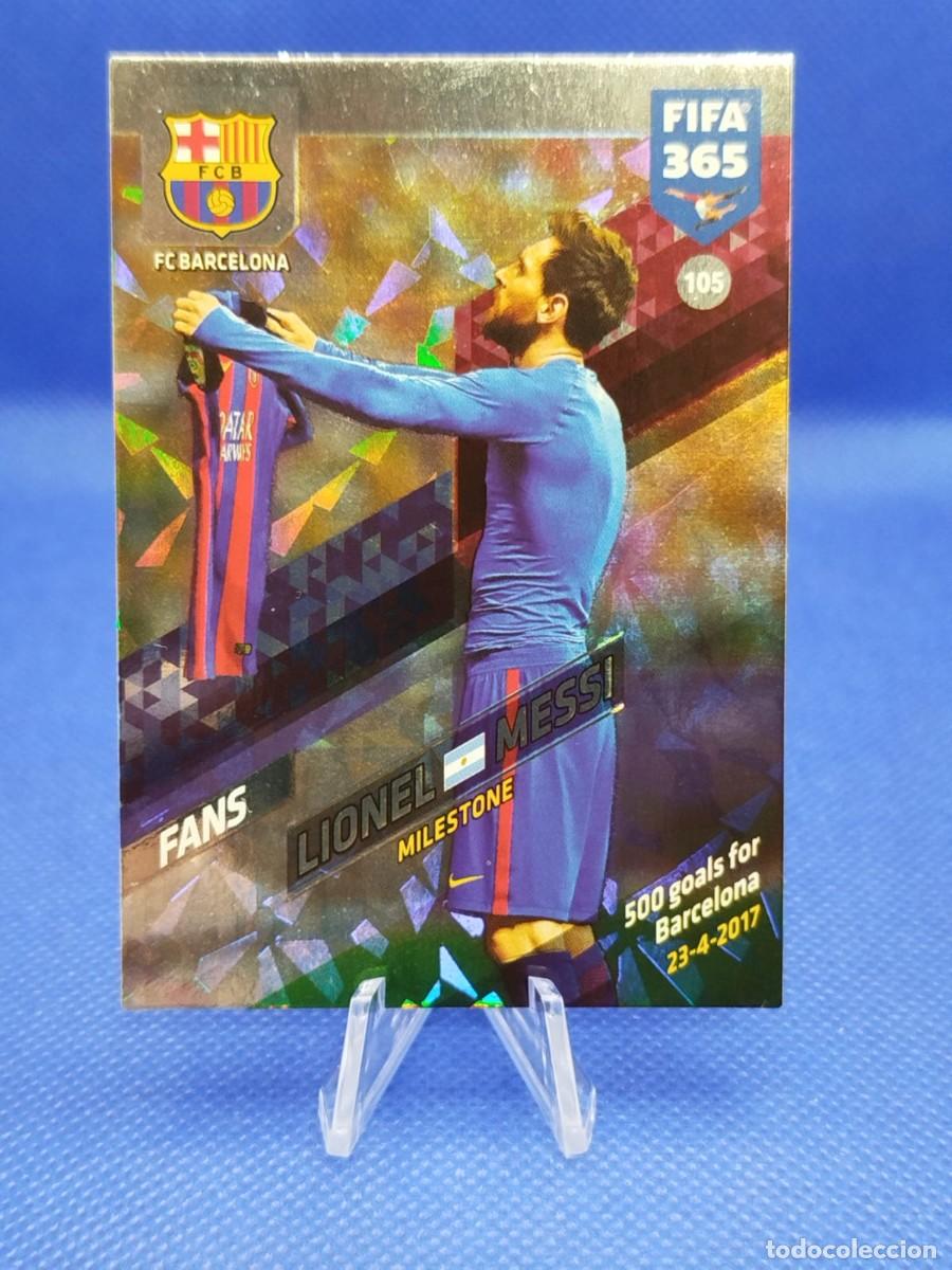 Cartes &agrave; collectionner de Football: LIONEL MESSI FC BARCELONA 2017 2018 PANINI FIFA 365 ADRENALYN XL MILESTONE - 500 GOALS FOR BARCELONA