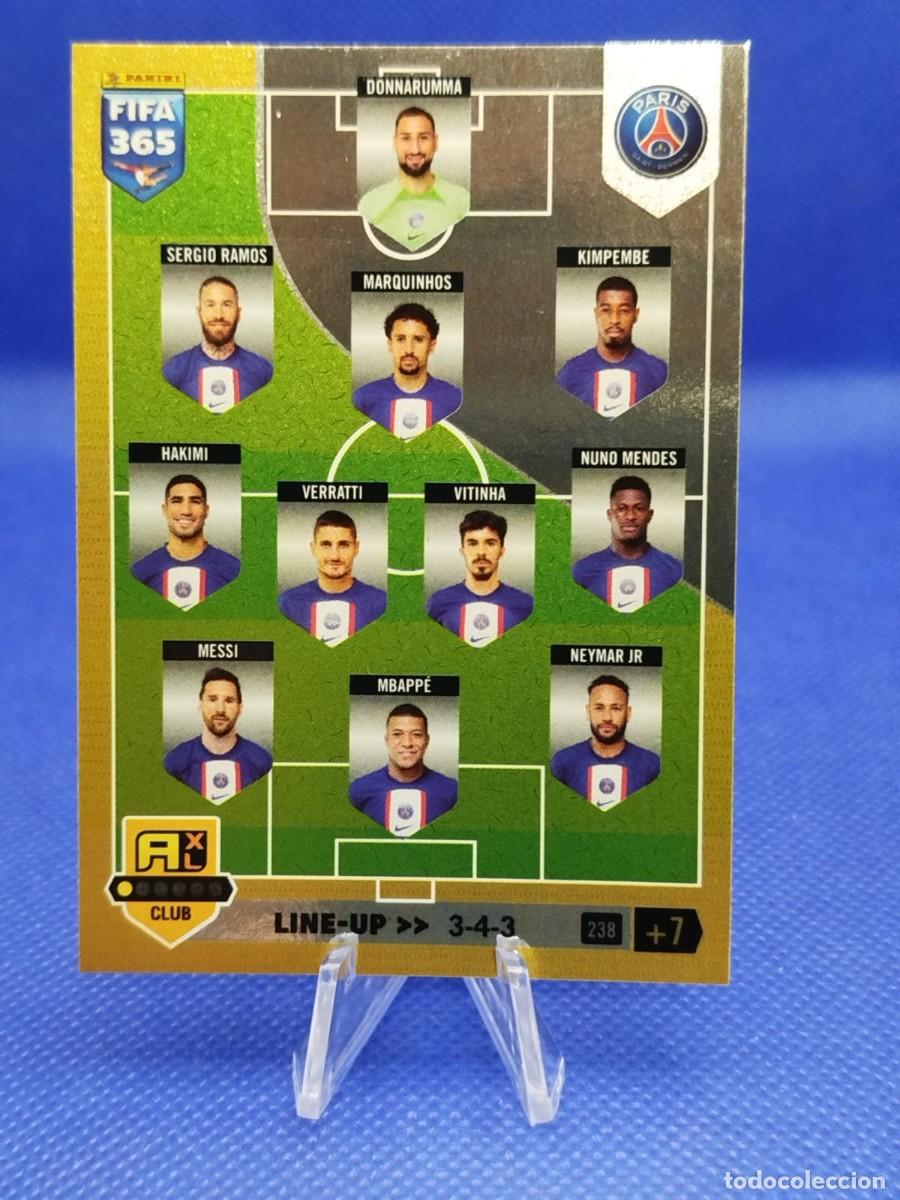 Cromos de F&uacute;tbol: #238 LIONEL MESSI & MBAPP&Eacute; PSG 2023 PANINI FIFA 365 ADRENALYN XL &rdquo;LINE UP PSG&rdquo;