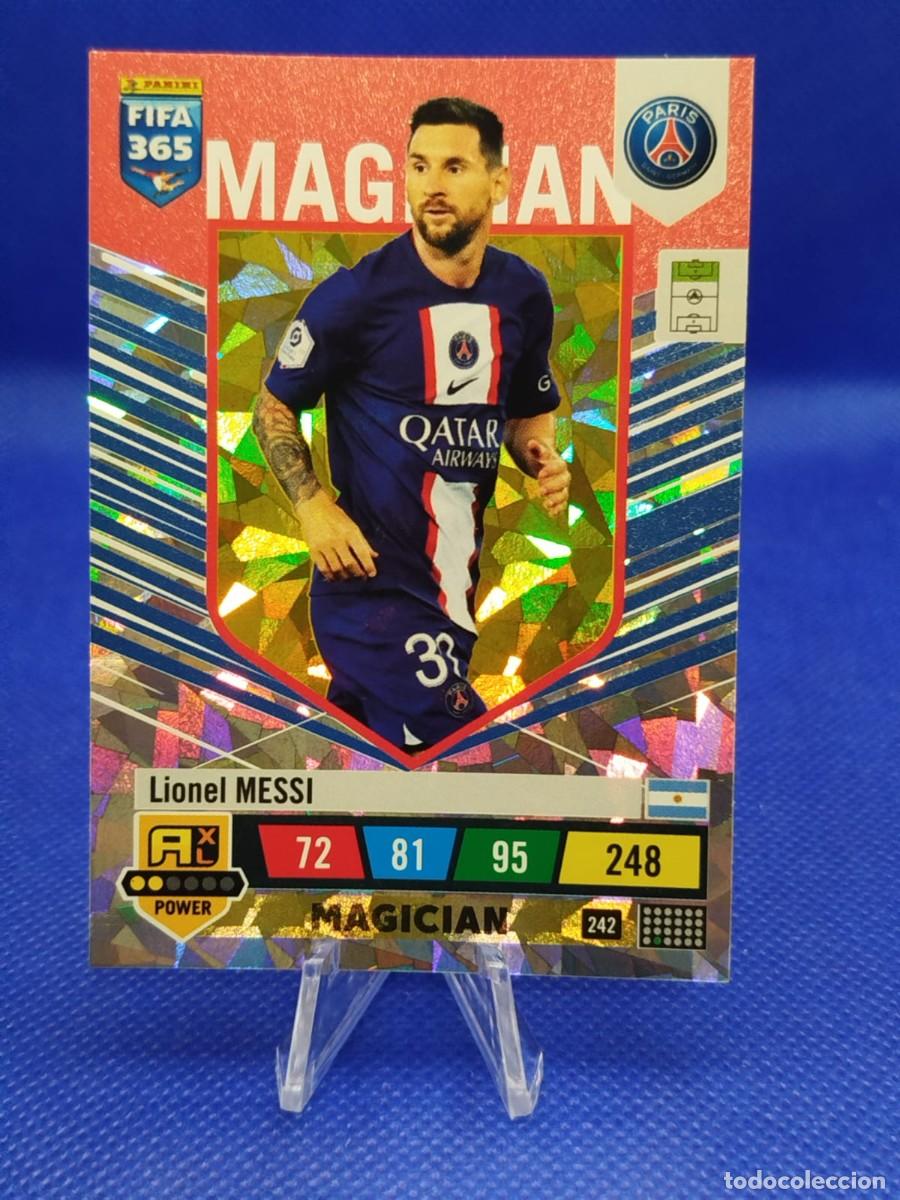 Cromos de F&uacute;tbol: #242 LIONEL MESSI PSG 2023 PANINI FIFA 365 ADRENALYN XL &rdquo;MAGICIAN PSG&rdquo;