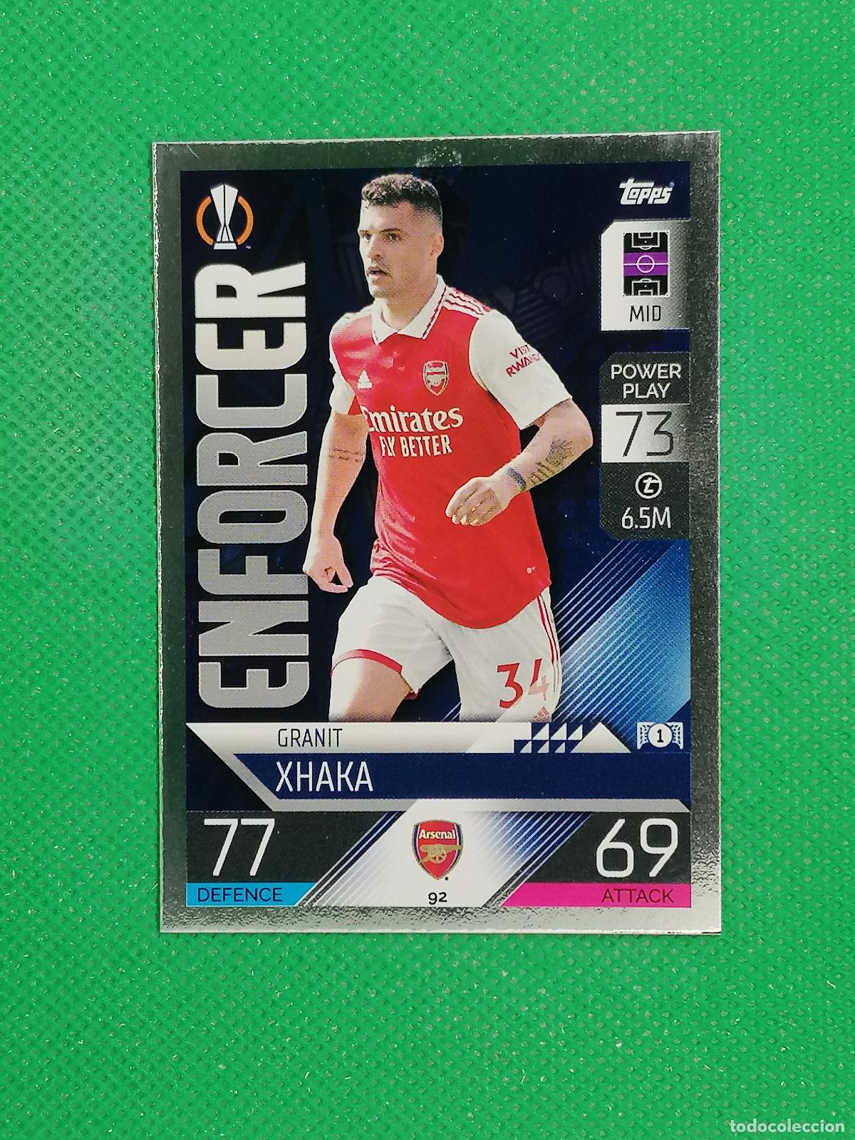 Cromos de F&uacute;tbol: 92 GRANIT XHAKA ENFORCER MANCHESTER UNITED ⚽ TOPPS MATCH ATTAX CHAMPIONS 2022 2023 22 23 ⚽