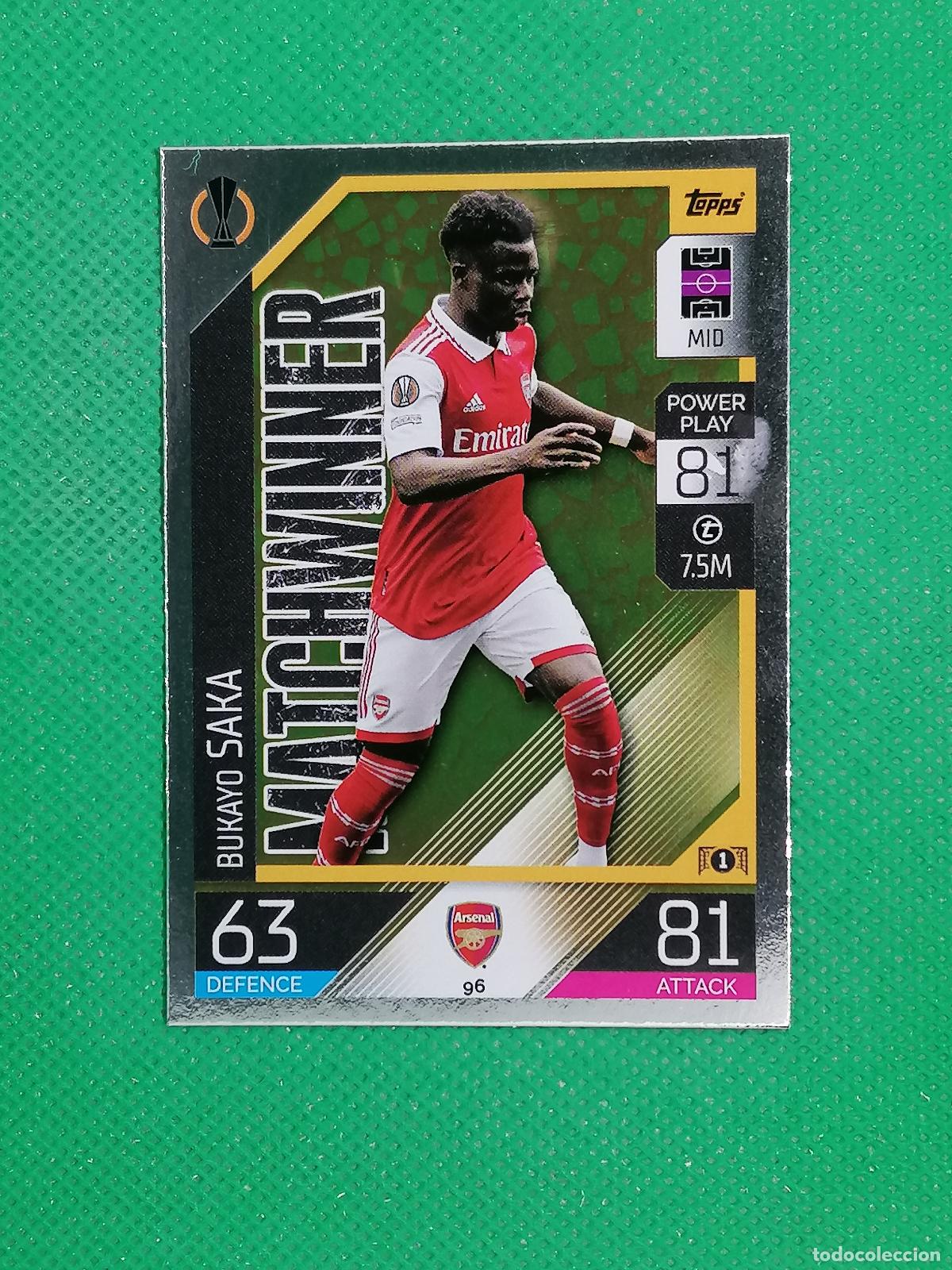 Cromos de F&uacute;tbol: 96 BUKAYO SAKA MATCHWINNER STYLER ARSENAL ⚽ TOPPS MATCH ATTAX CHAMPIONS 2022 2023 22 23 ⚽