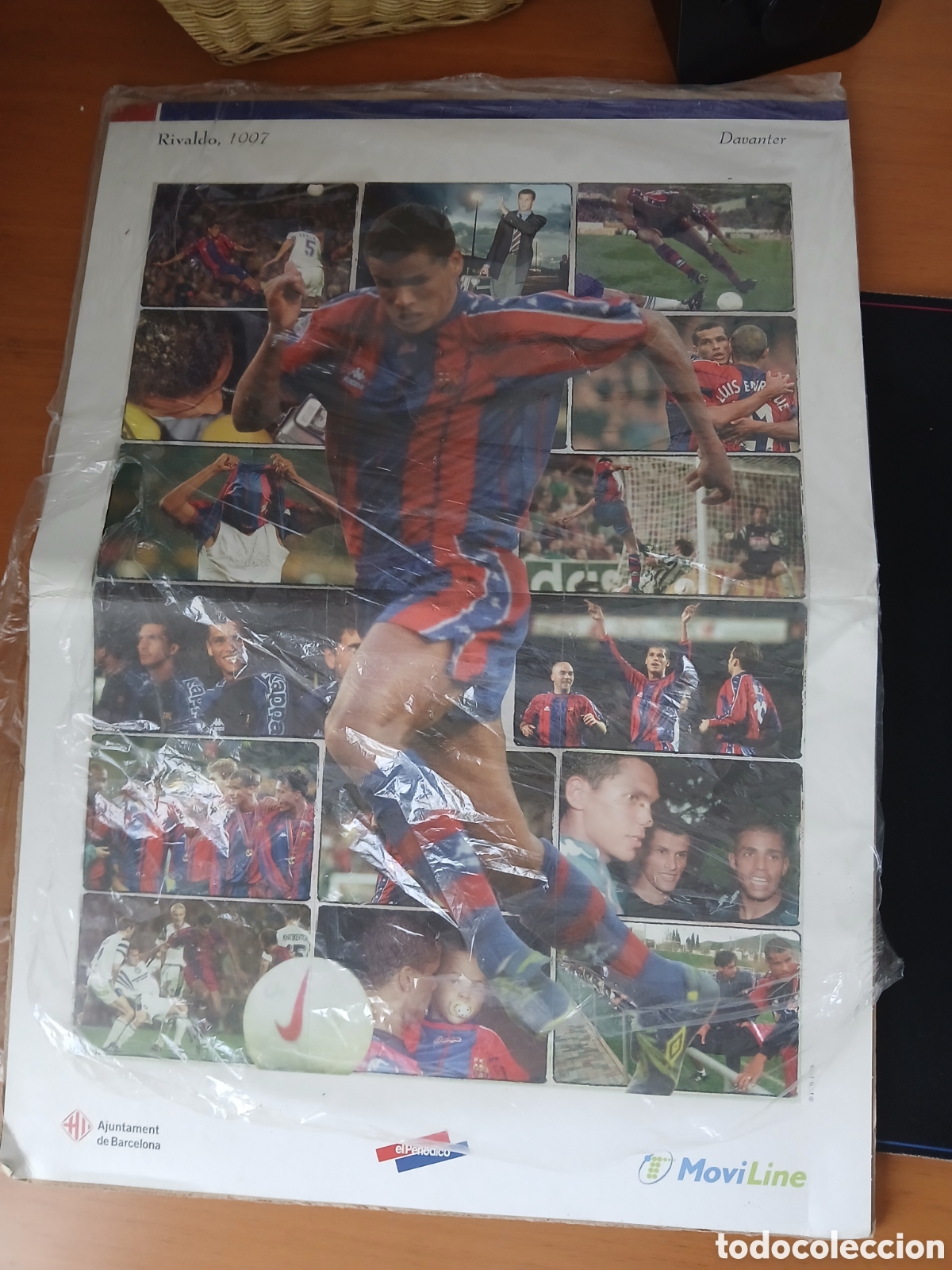 Cromos de F&uacute;tbol: LAMINA CON 18 CROMOS DE RIVALDO 1997 - C. F. BARCELONA - EL PERIODICO.