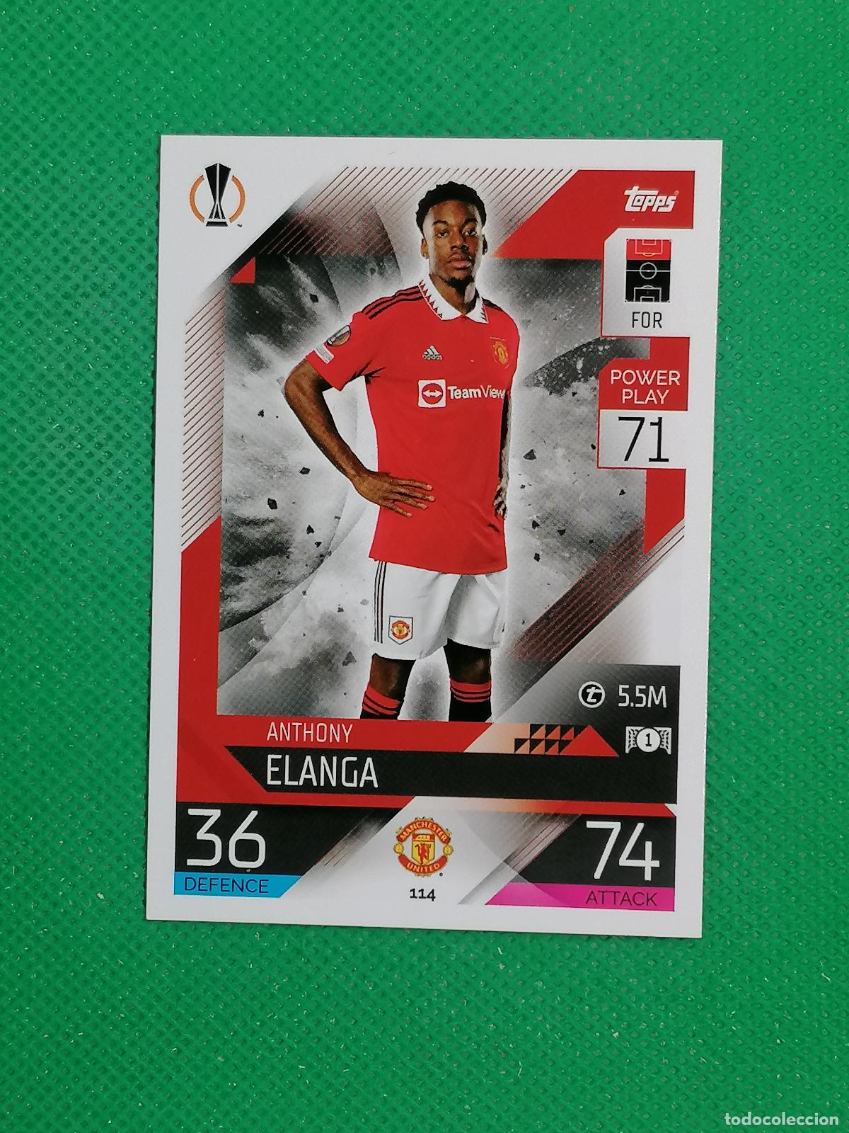 Cromos de F&uacute;tbol: 114 ANTHONY ELANGA MANCHESTER UNITED ⚽ TOPPS MATCH ATTAX CHAMPIONS 2022 2023 22 23 ⚽