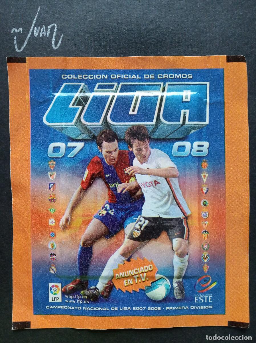 Cromos de F&uacute;tbol: SOBRE SIN ABRIR VERSION ANCHO ⚽ PANINI &reg; 2007 2008 LIGA ESTE 07 08 MESSI ? BARCELONA COLOCA FICHAJE